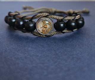 Bransoletka dziesiatka Różańca drewniana Matka Boża Gietrzwałdzka