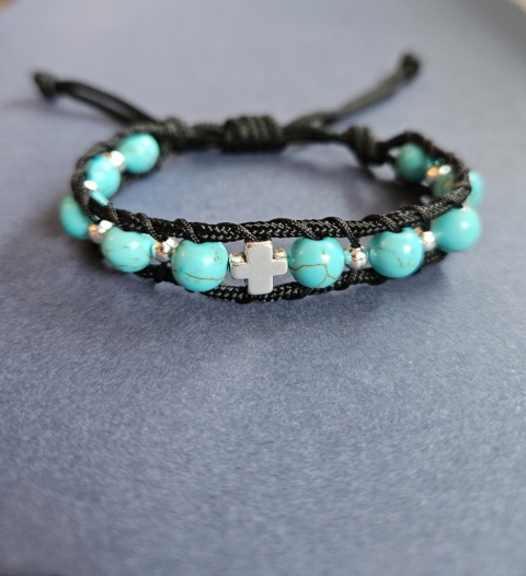 Bransoletka dziesiątek Różańca howlit turkusowy