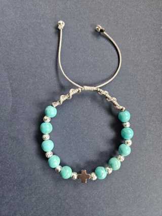 Bransoletka Różaniec howlit turkusowy