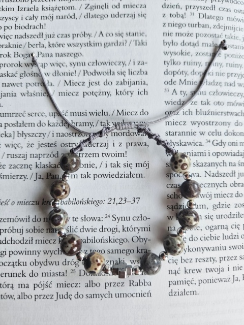 Bransoletka dziesiątka Różańca jaspis szary