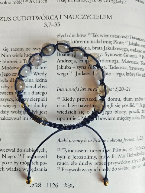 Bransoletka dziesiatka Różańca agat szary